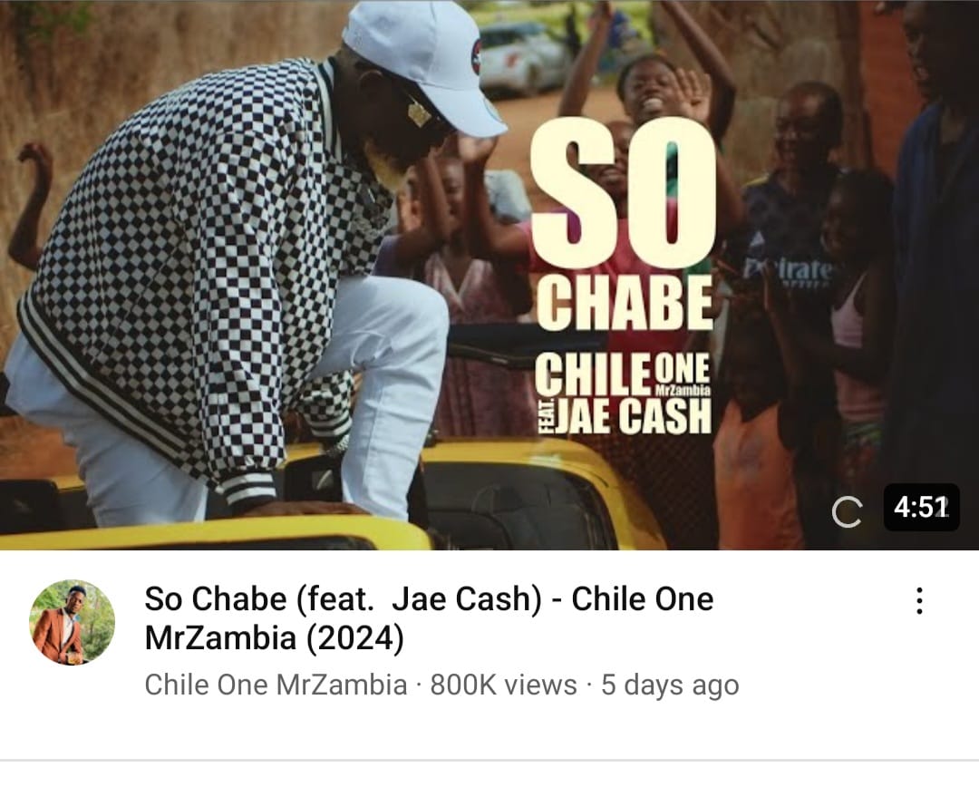 Chile One MrZambia's Fans Rally as 'So Chabe' Video Views Approach 1 Million Despite Setbacks